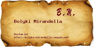 Bolyki Mirandella névjegykártya